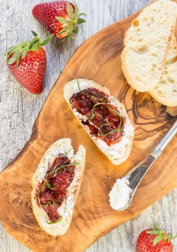 Fresas rostizadas con vinagre balsámico