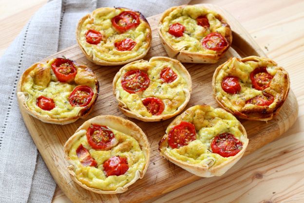 En forma de quiche con tomates