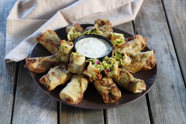 Rollitos de verduras y bacalao