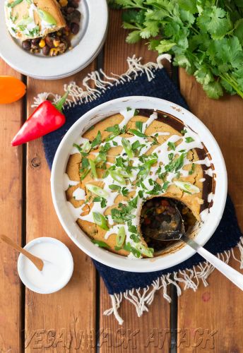 black bean cornbread pot pie