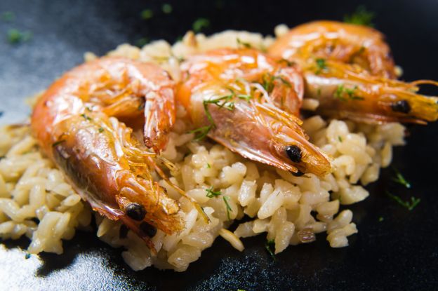 Risotto a la crema de gambas