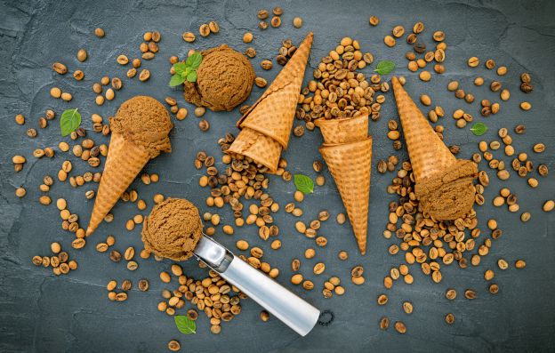 Helado de café y chocolate