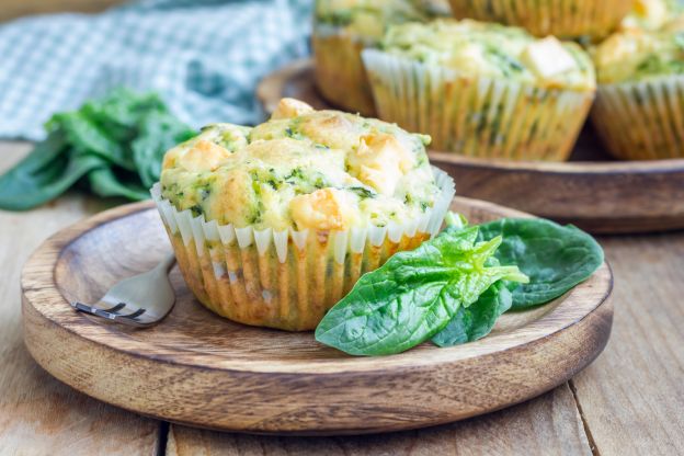 Muffins de feta y espinacas