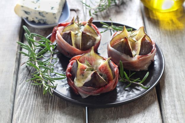 Higos asados con jamón y Gorgonzola