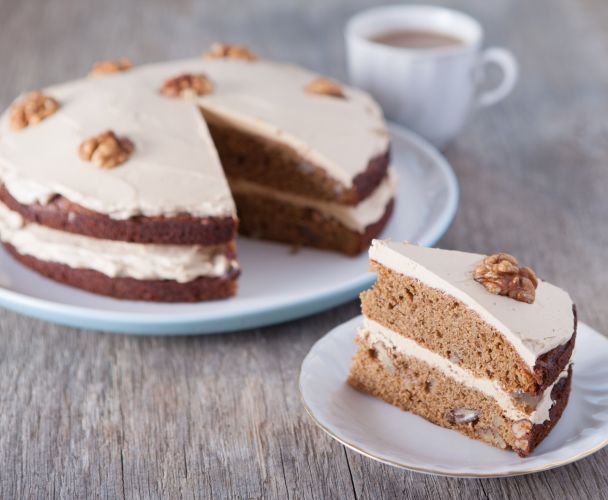 Tarta de café y nueces