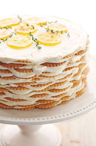 Tarta de galletas con crema de limón