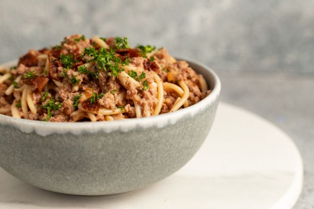 Fideos carbonara