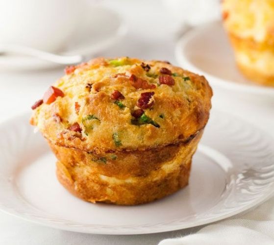 Muffins de bacon y queso