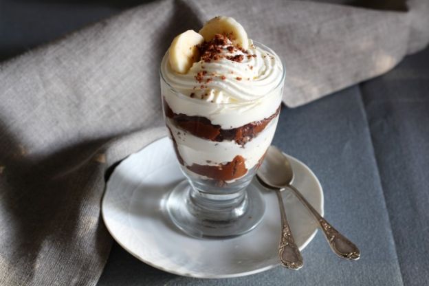 Trifle de Nutella y banana