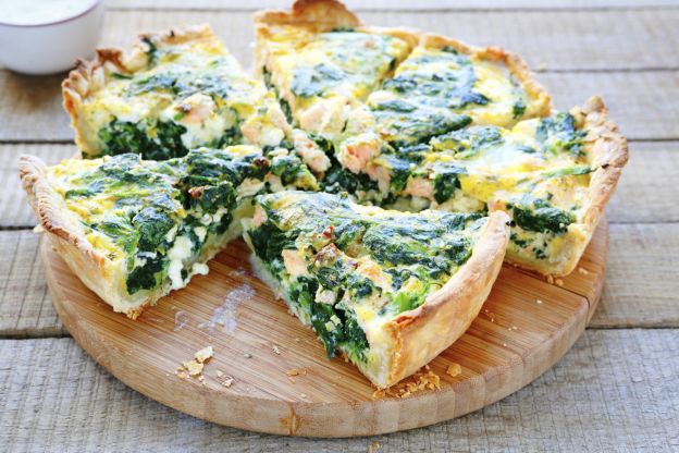 Quiche de salchicha y espinacas