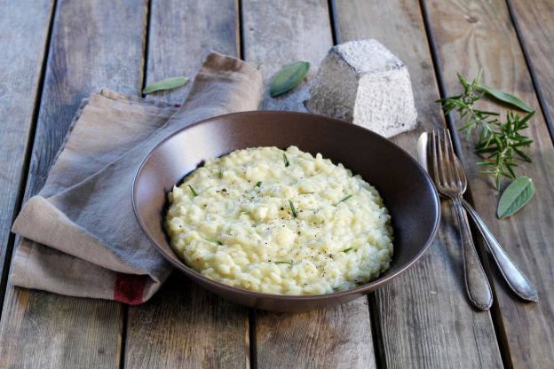 Risotto con puerros