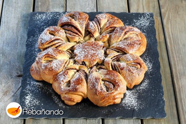 Copo de nieve de brioches de Nutella