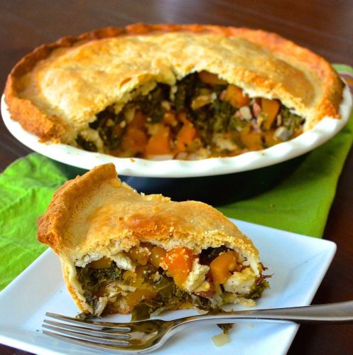 Pie de calabaza y col rizada