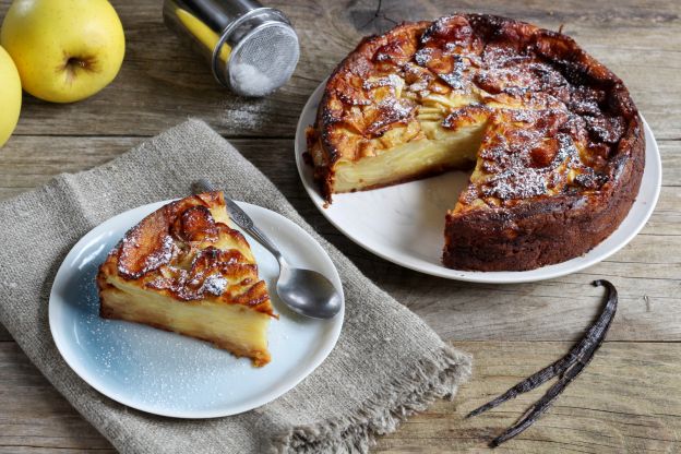 Tarta flan de manzana