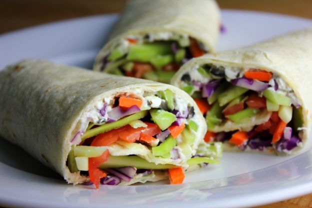 Wraps de pollo y vegetales