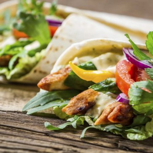 Wraps de pollo y ensalada