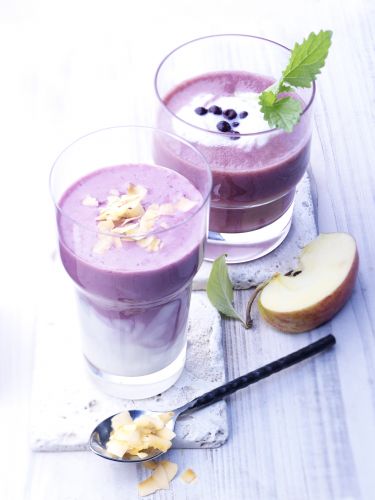 Smoothie de arándanos y coco