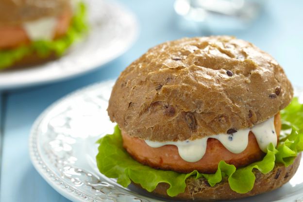 Hamburguesa de salmón