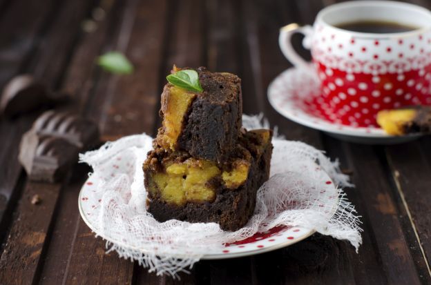 Brownies con lemon curd (crema de limón)