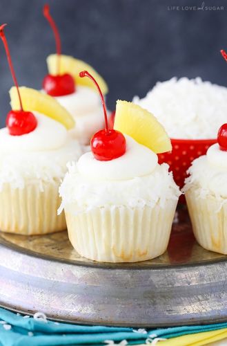 Cupcakes de piña colada