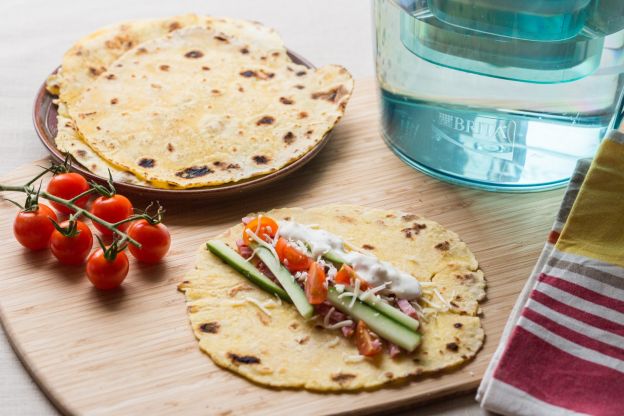 Tortos de maíz con verduras