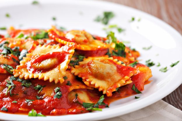 Ravioli de patata, pecorino y menta