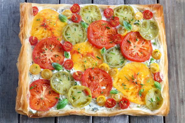 Tarta crujiente de tomates