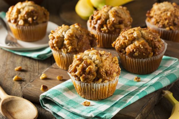 Muffins de plátano y nueces