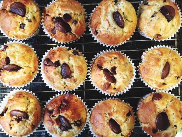 Muffins de pepitas de chocolate