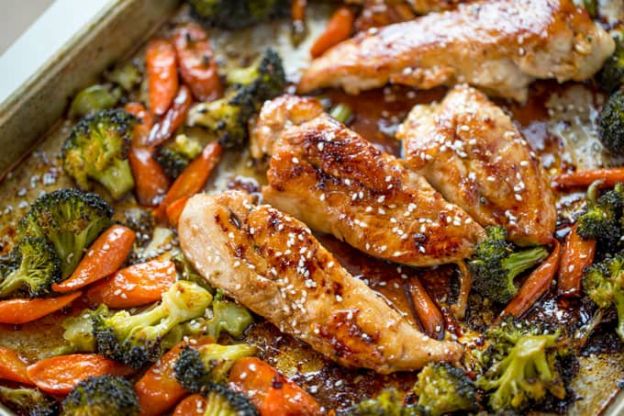 Pollo al horno con verduras