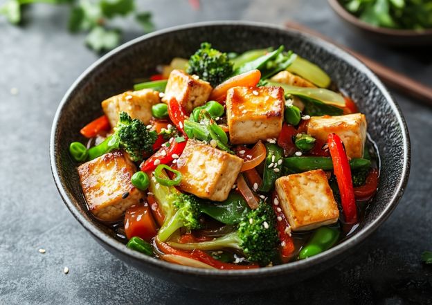 Salteado de verduras con tofu