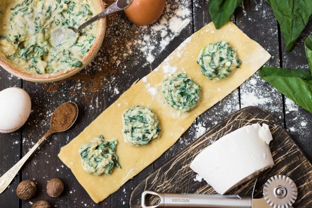 Tortellini de espinacas con ricotta