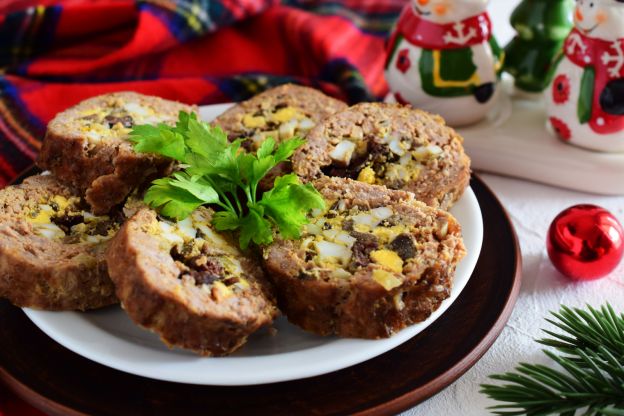 Rollo de carne relleno de acelgas