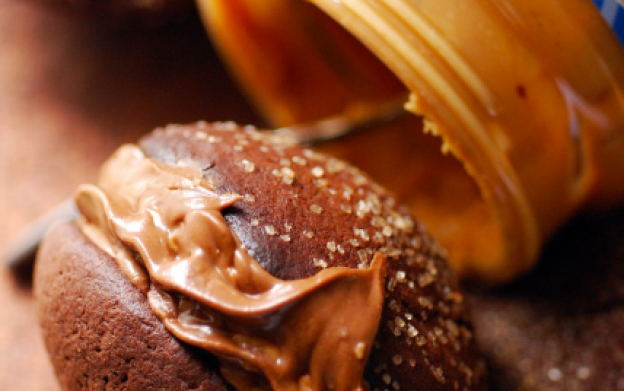 Whoopies con mantequilla de maní