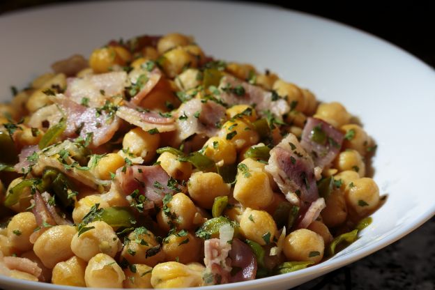 Garbanzos a la carbonara