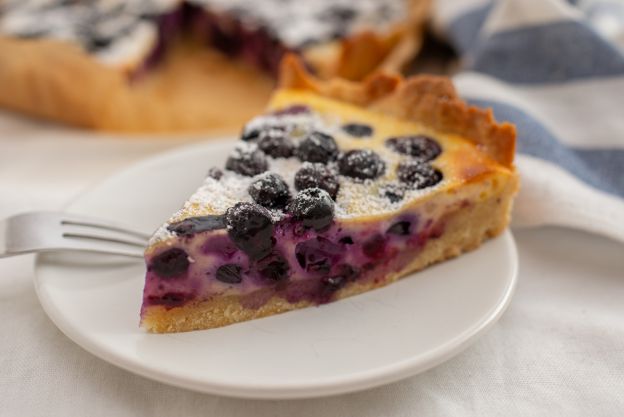 Tarta de queso y arándanos