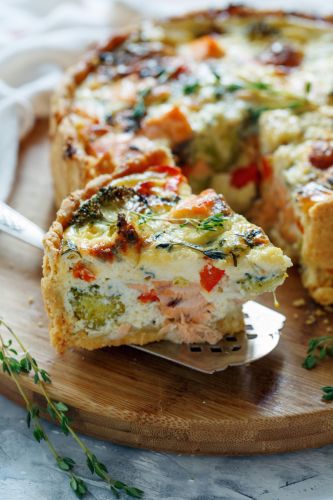 Quiches de calabacín y salmón