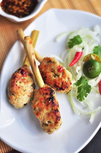 Pinchos de pollo al estilo Thai