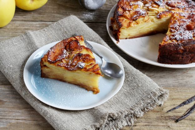 Tarta flan de manzana