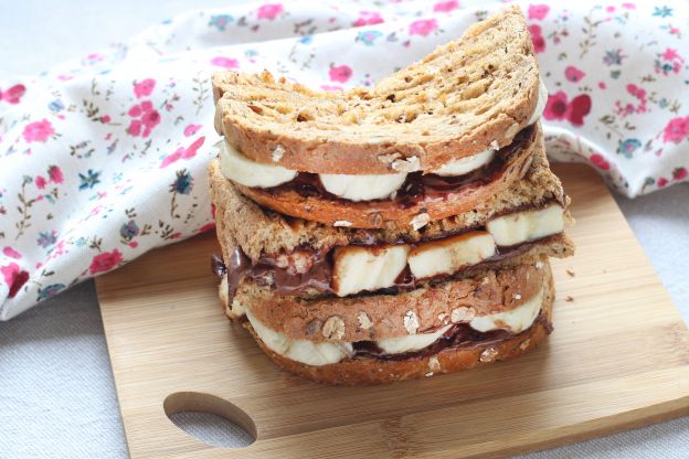 Croque-monsieur de plátano y Nutella