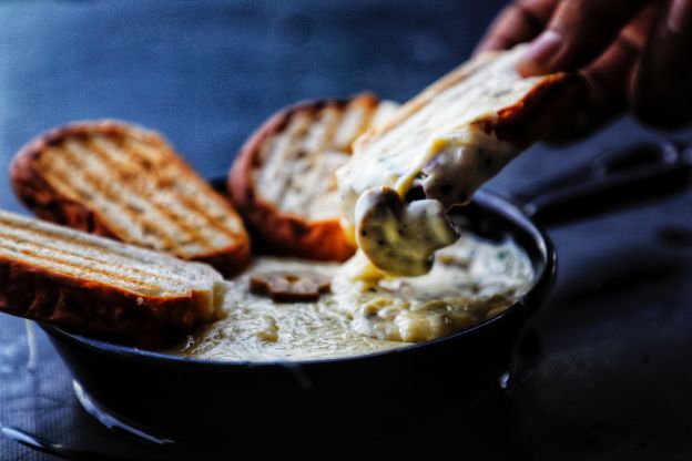 Dip de queso con champiñones