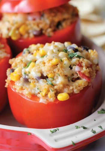 Pimientos rellenos de quinoa