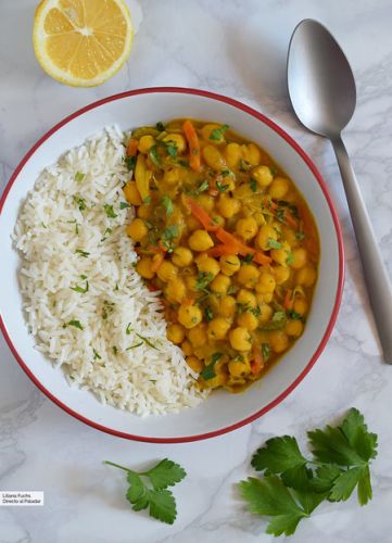 Curry vegetariano de garbanzos