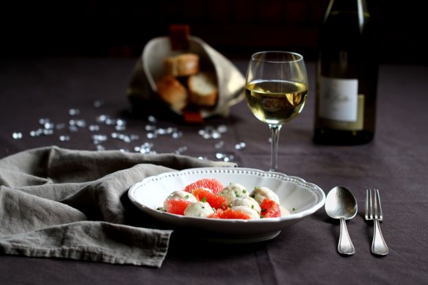 Albóndigas de pescado con pomelo