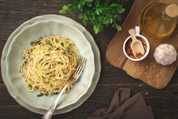 Pasta picante al ajo