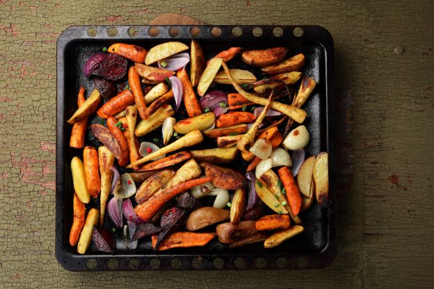 Verduras sazonadas al horno