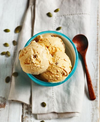 Helado de pasas y vino dulce