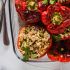 Pimientos rellenos de arroz con verduras