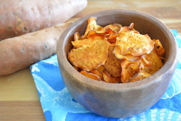 Chips de batata  y barbacoa