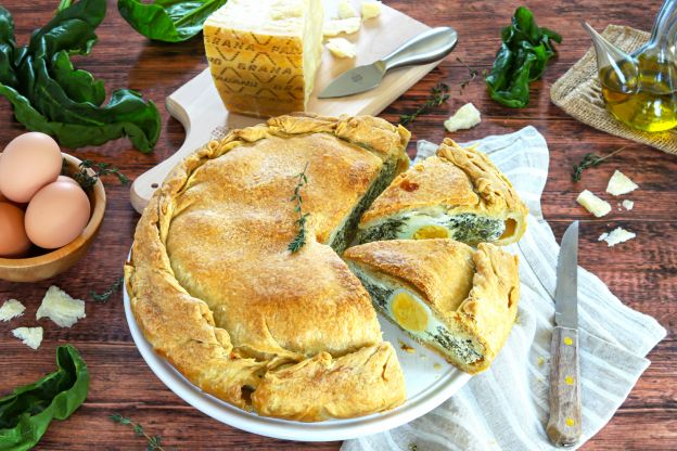 Tarta pasqualina con espinacas